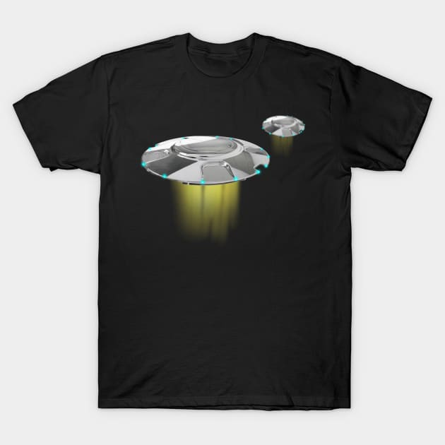 Space Ships T-Shirt by Elizabeths-Arts